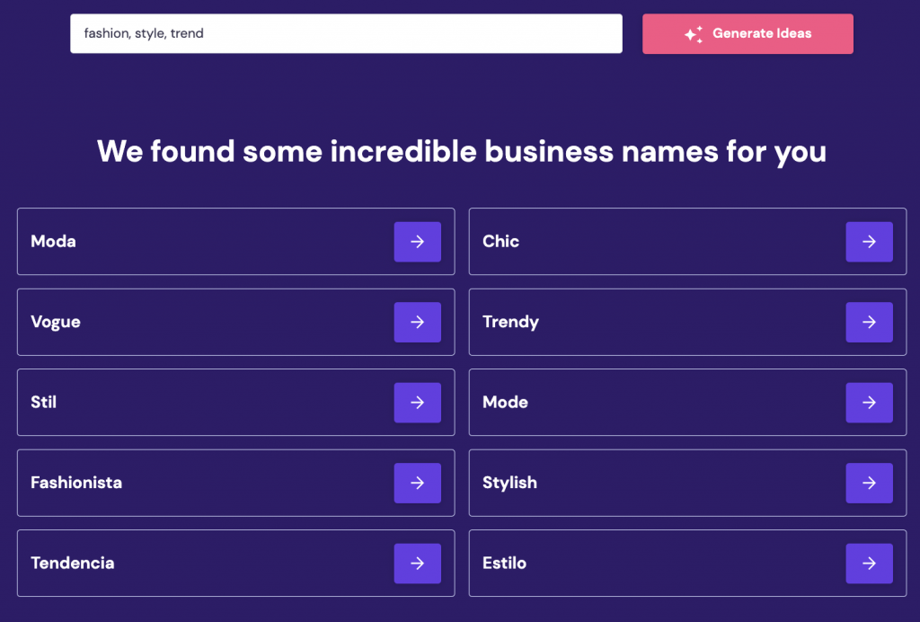 ide nama bisnis dari hostinger business name generator