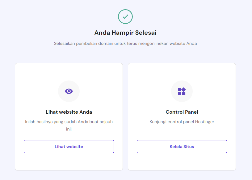 langkah setelah menyiapkan website menggunakan domain baru di hpanel