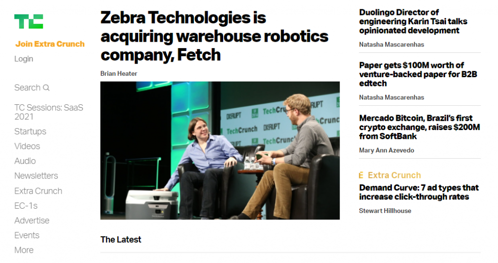 homepage website techcrunch