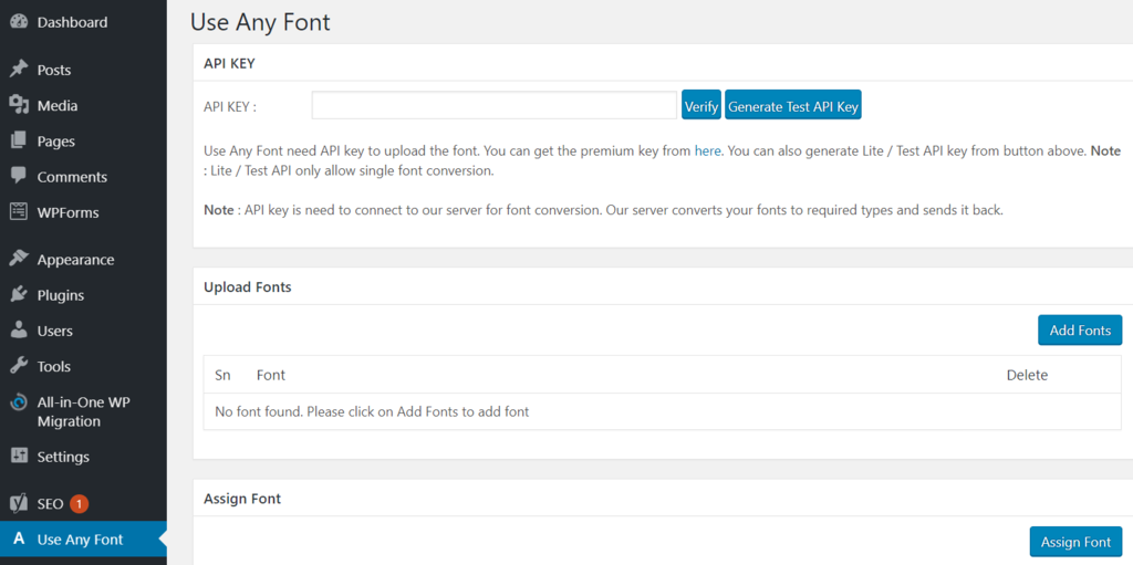 menggunakan plugin Use Any Font