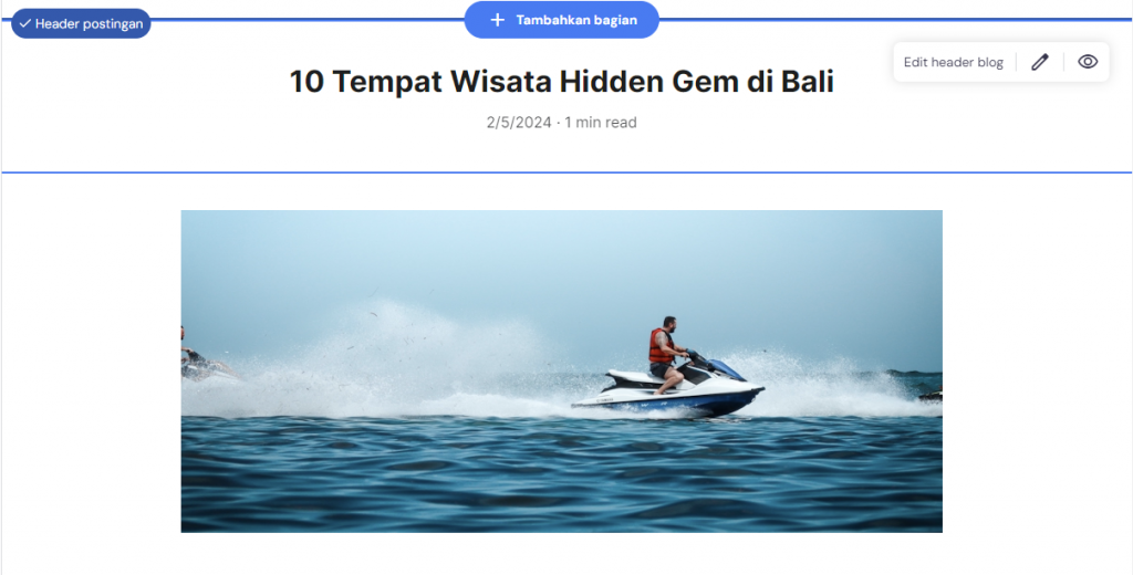 hasil yang diberikan dari ai blog generator builder hostinger