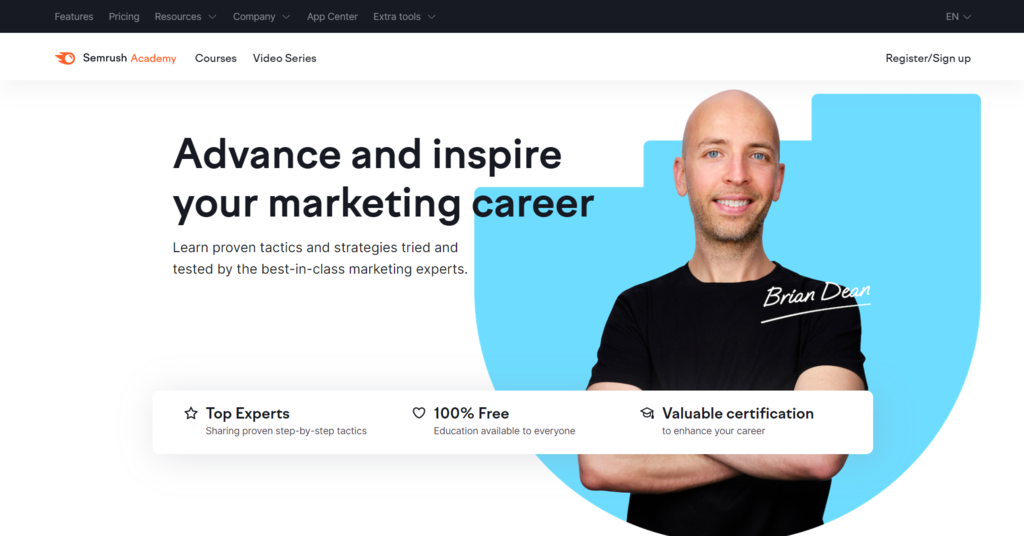 homepage website Semrush