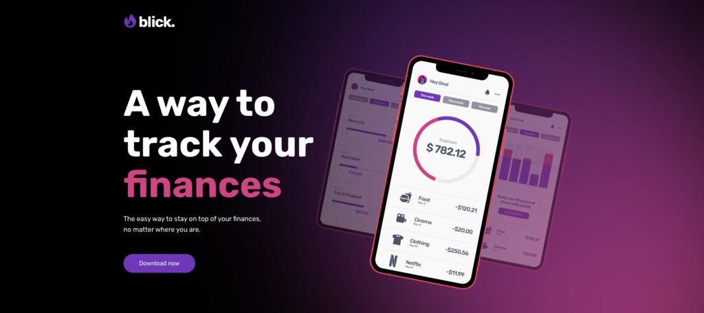 template Blick sebagai contoh website one page
