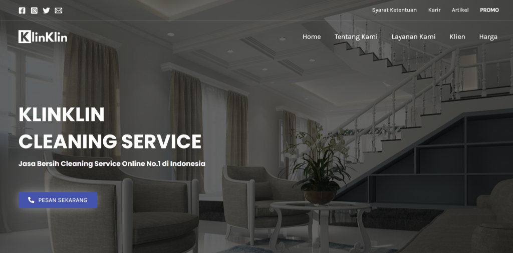 website klinklin penyedia jasa bersih bersih rumah