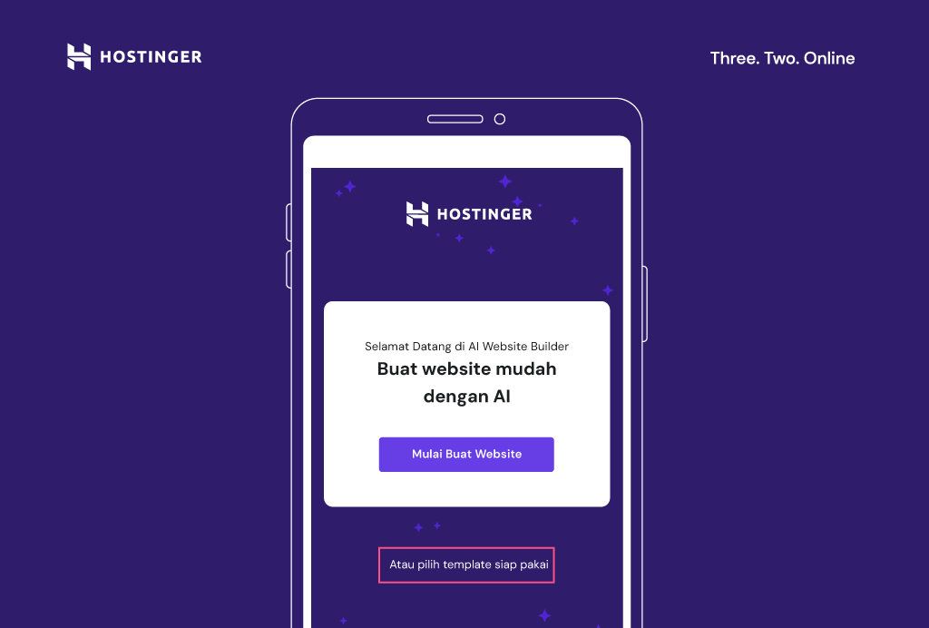 memilih template siap pakai di hostinger website builder