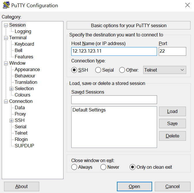 antarmuka ssh client putty