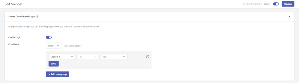 menambahkan logika bersyarat di plugin wpcode