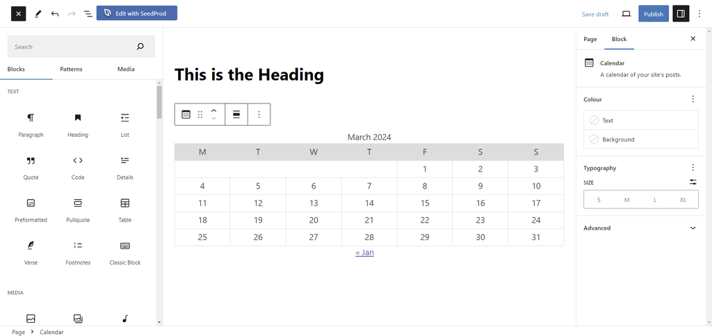 blok editor halaman wordpress