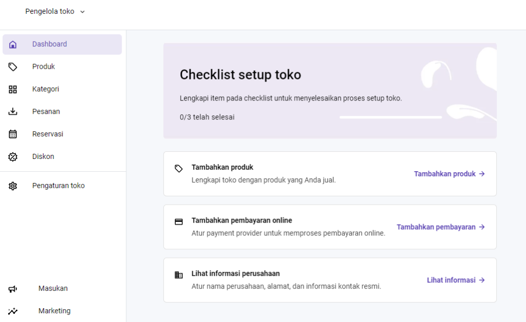 fitur pengelola toko di hostinger builder
