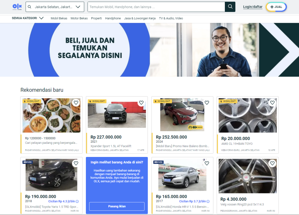 homepage website olx