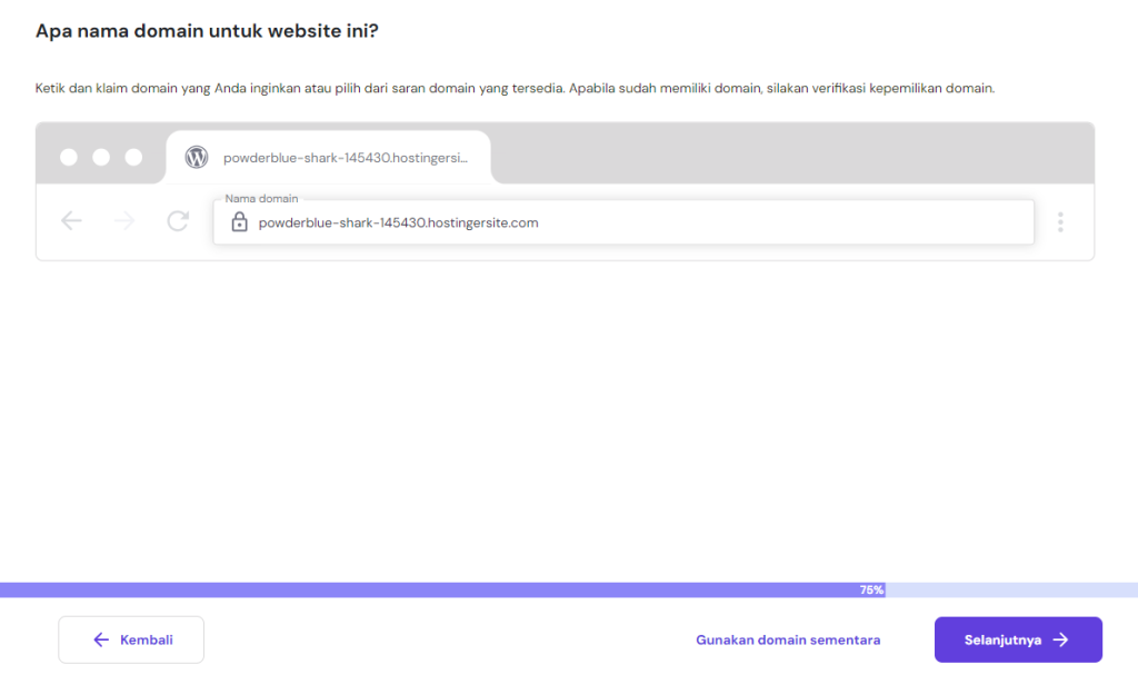 langkah memilih domain untuk bikin website atau menggunakan domain sementara