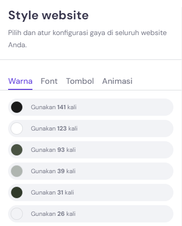 menu warna di builder