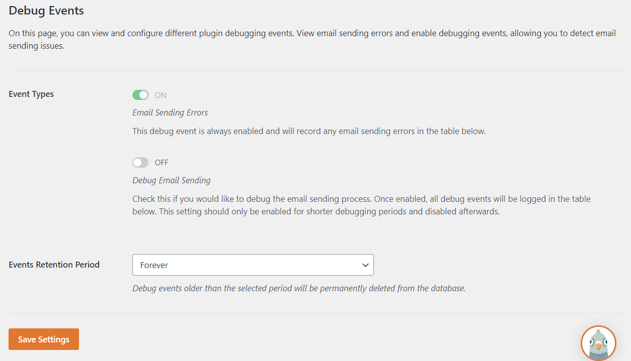 event debugger WP Mail SMTP