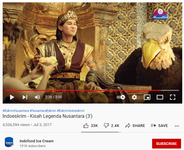 Contoh lain strategi digital marketing adalah iklan es krim yang menjadi viral marketing
