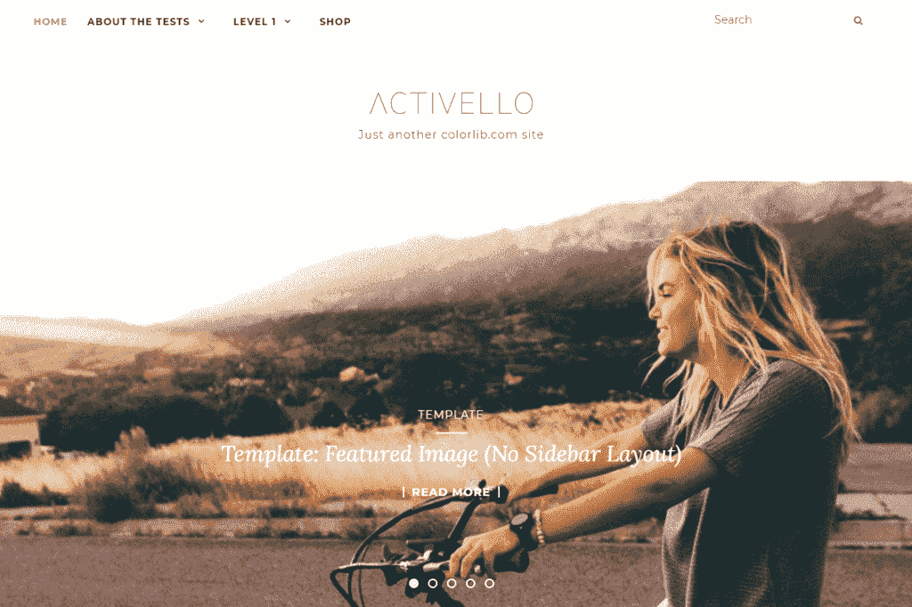 tampilan tema activello