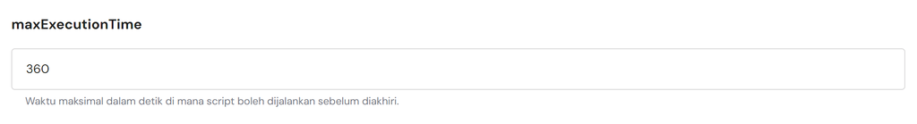 baris maxExecutionTime di hpanel untuk meningkatkan waktu eksekusi skrip