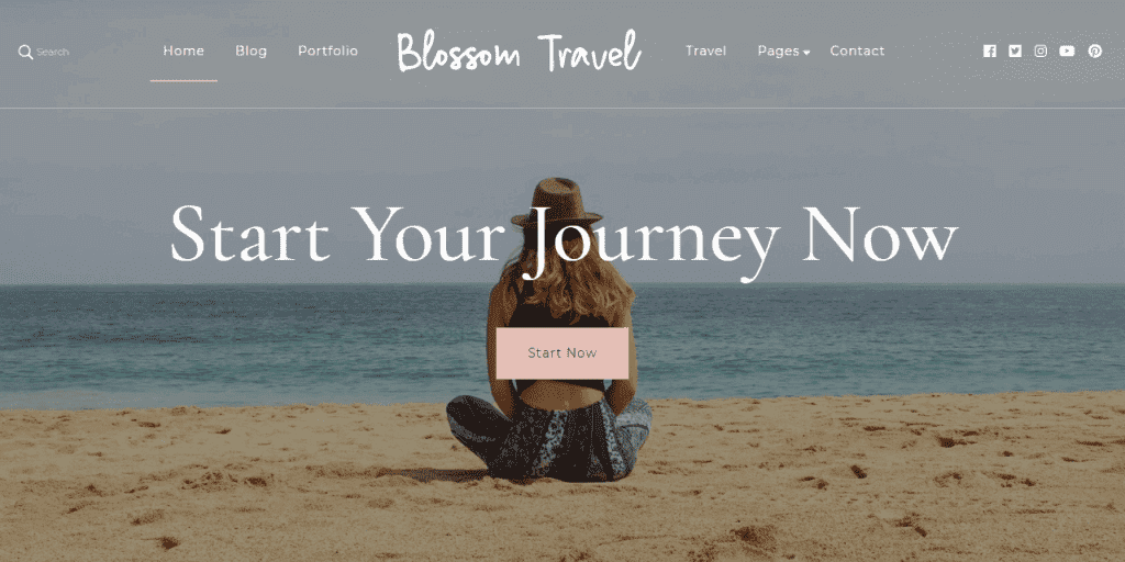 tampilan tema blossom travel
