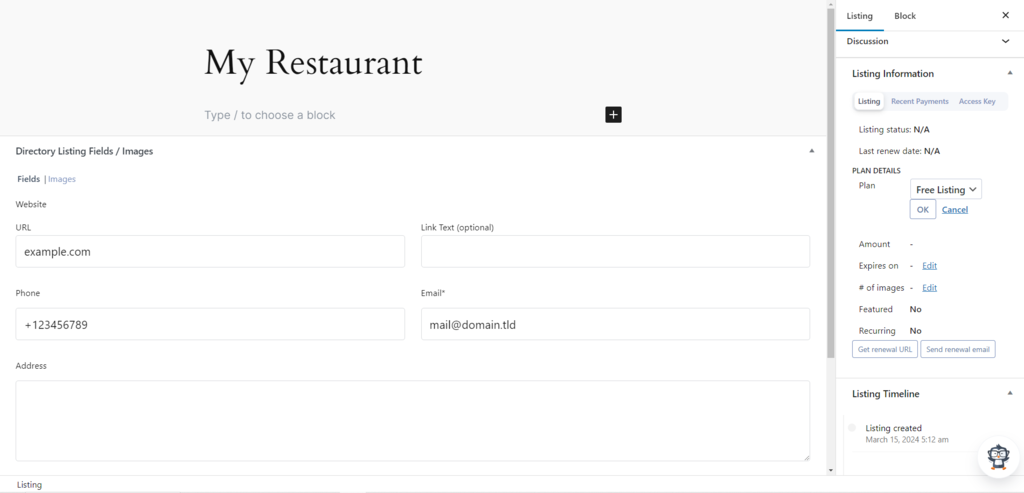 tampilan plugin business directory plugin
