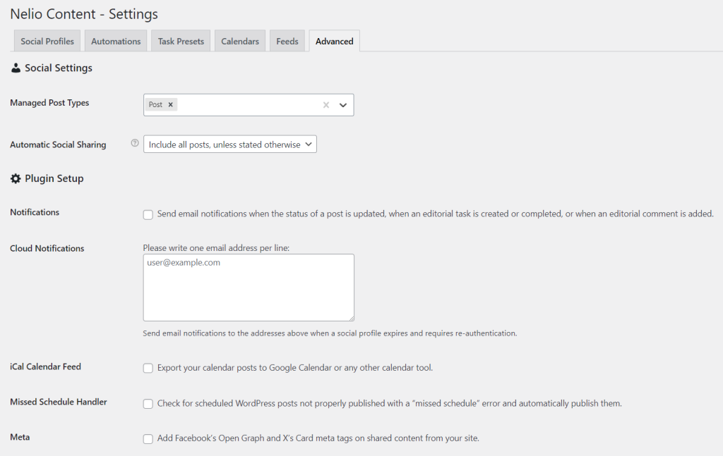 tampilan plugin nelio content