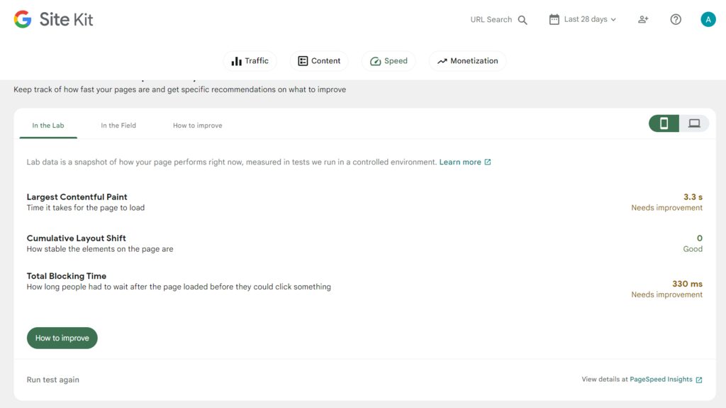 tampilan plugin site kit