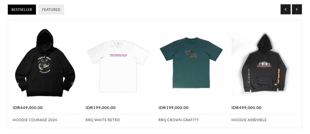 official merchandise rrq untuk dapat uang dari live stream