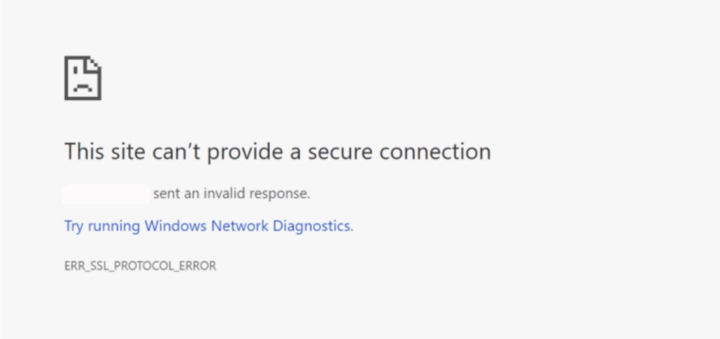 tampilan err ssl protocol error di browser