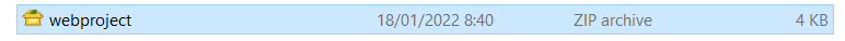 tampilan file zip dari folder project website