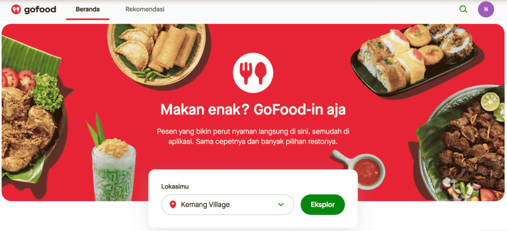 tampilan halaman gofood