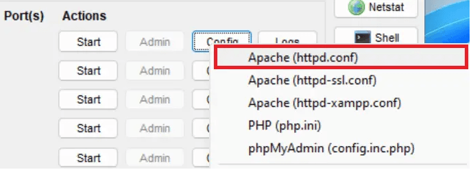 tampilan file httpd conf di xampp