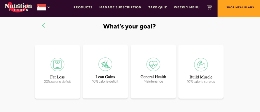 tampilan halaman kuis nutrition kitchen