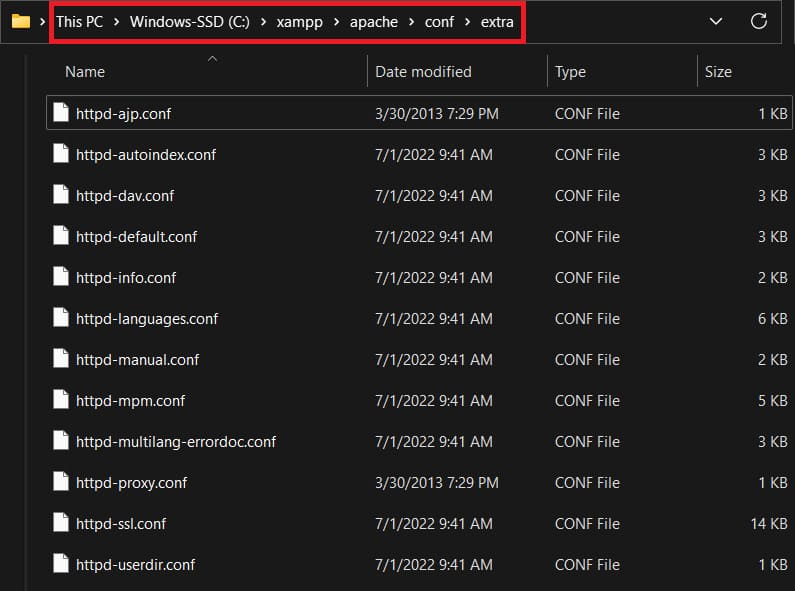 tampilan mengakses folder extra di windows