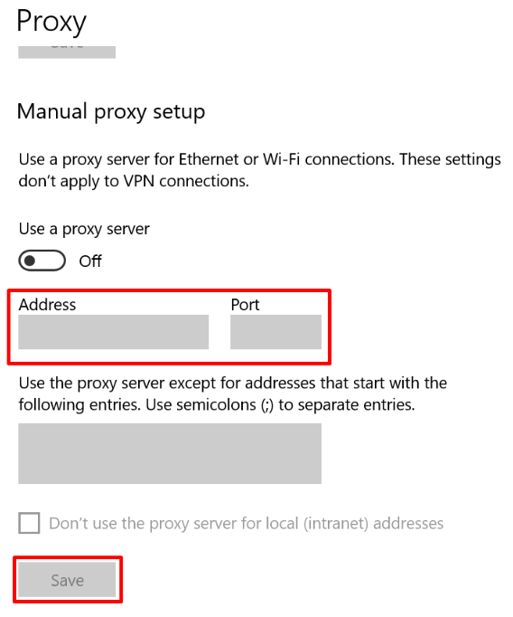 tampilan pengaturan proxy windows