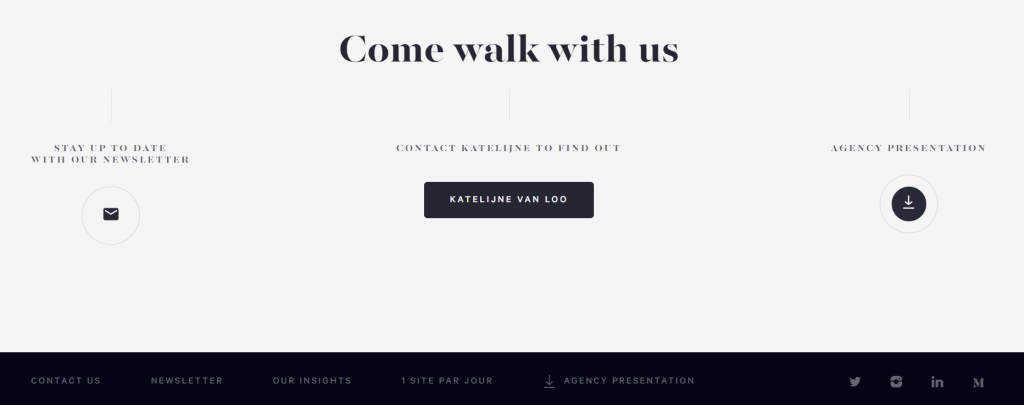 tampilan footer website walking men