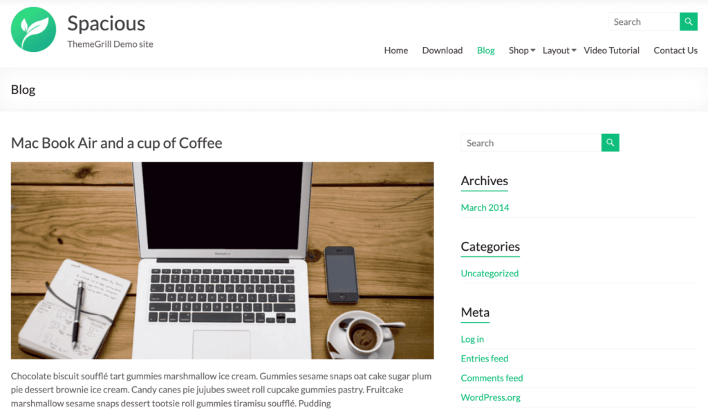 tampilan pratinjau spacious