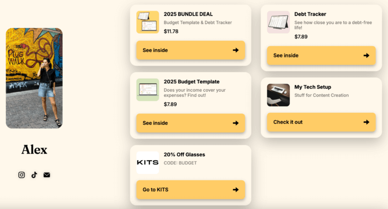 halaman toko website alexonabudget yang menggunakan stan