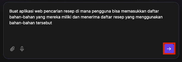 tombol enter untuk memasukkan prompt ke hostinger horizons