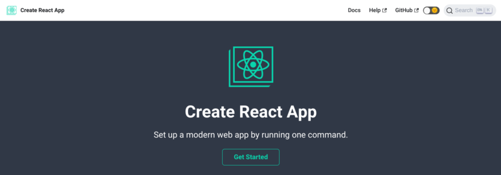halaman create react app