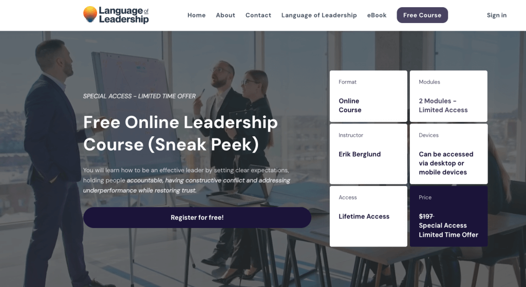 homepage language of leadership