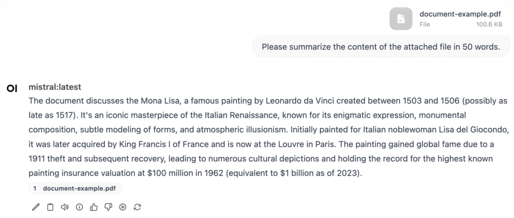 Tab Chat di menu Playground Open WebUI