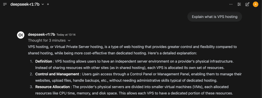 DeepSeek menjawab pertanyaan pengguna.