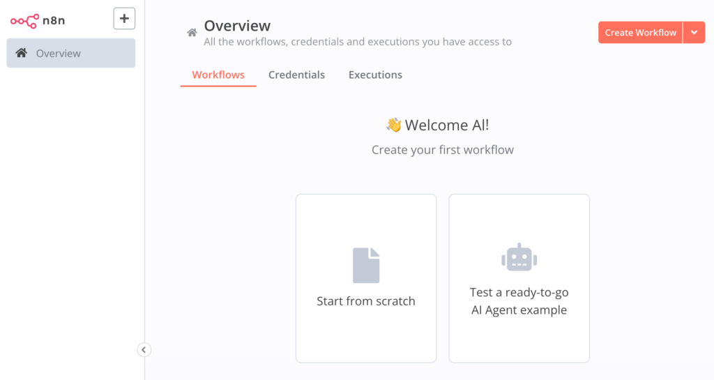 halaman overview n8n
