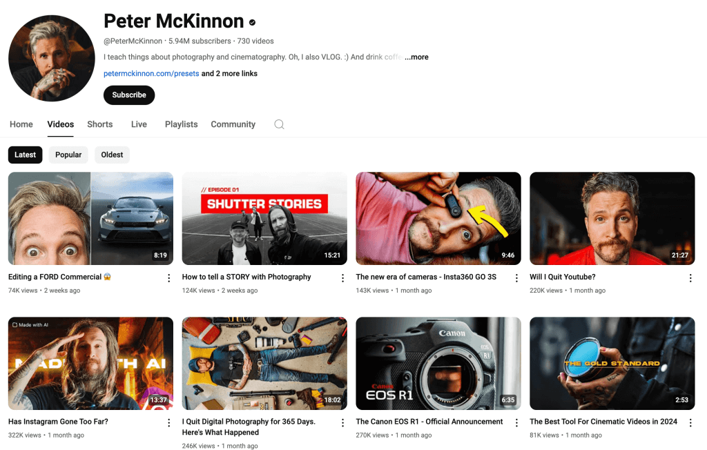 channel youtube peter mckinnon