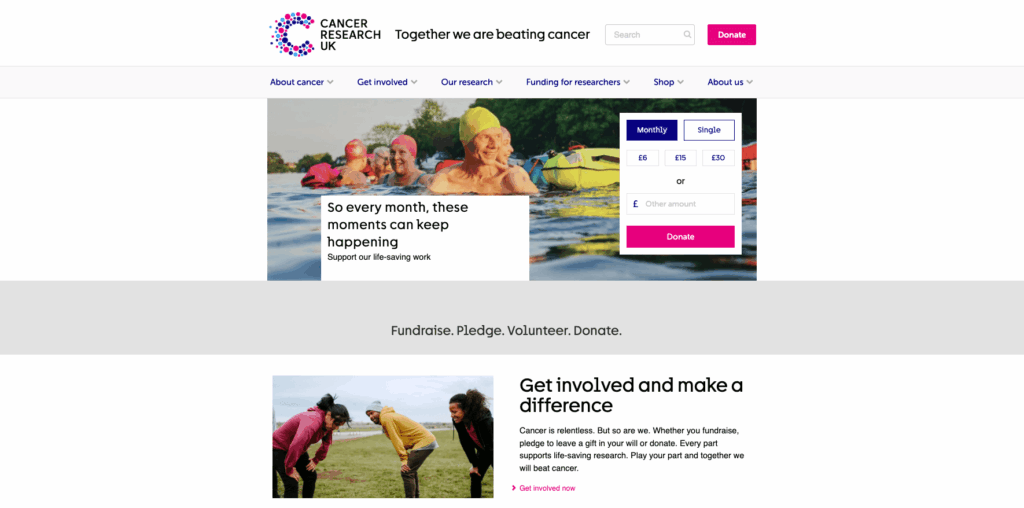 homepage Cancer Research UK