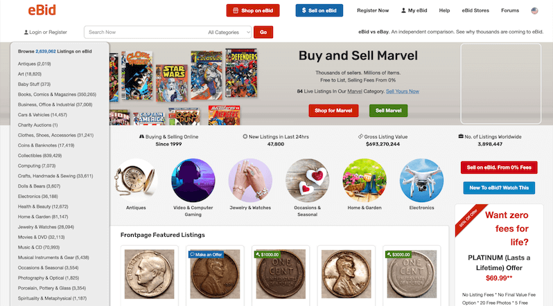 homepage website ebid