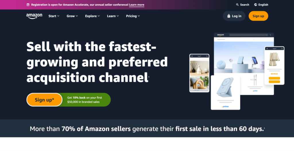 Landing page Amazon Seller