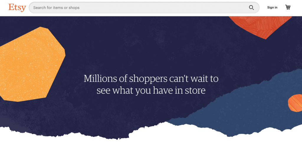 halaman penjual di marketplace luar negeri Etsy
