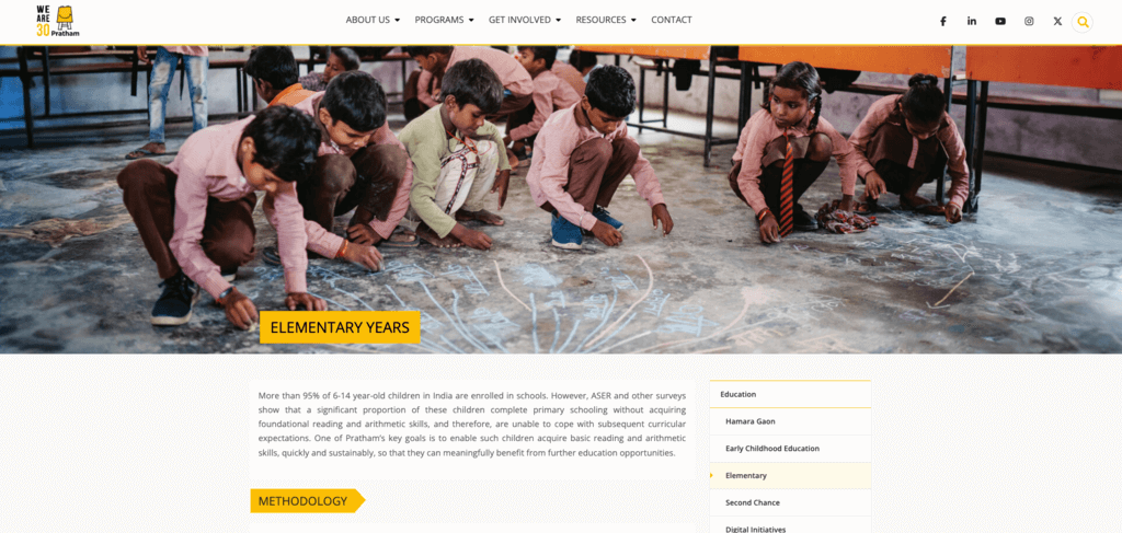 Halaman program Pratham