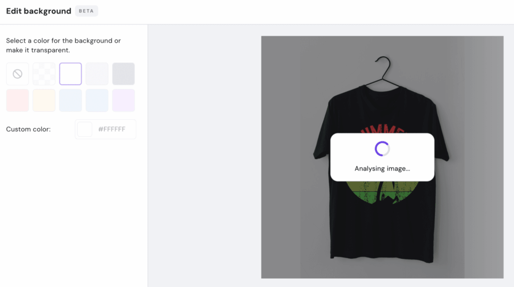 Panel background remover di Website Builder Hostinger