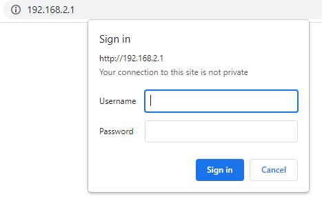 Kotak dialog login yang muncul saat mencoba mengakses halaman router.