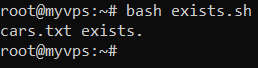 Bash script untuk mengecek apakah suatu file ada.